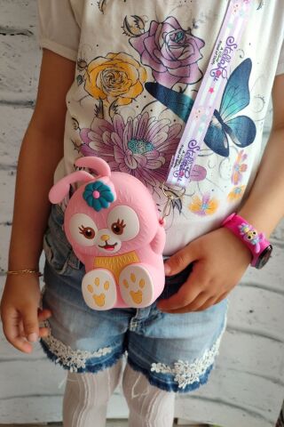 Minnie Mouse Unicorn Çilek Tavşan Batman Spiderman Gökkuşağı Çocuk Çantası Silikon Çanta Pembe-Beyaz - Tek Ebat