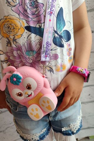 Minnie Mouse Unicorn Çilek Tavşan Batman Spiderman Gökkuşağı Çocuk Çantası Silikon Çanta Pembe-Beyaz - Tek Ebat