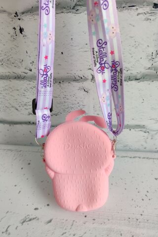 Minnie Mouse Unicorn Çilek Tavşan Batman Spiderman Gökkuşağı Çocuk Çantası Silikon Çanta Pembe-Beyaz - Tek Ebat