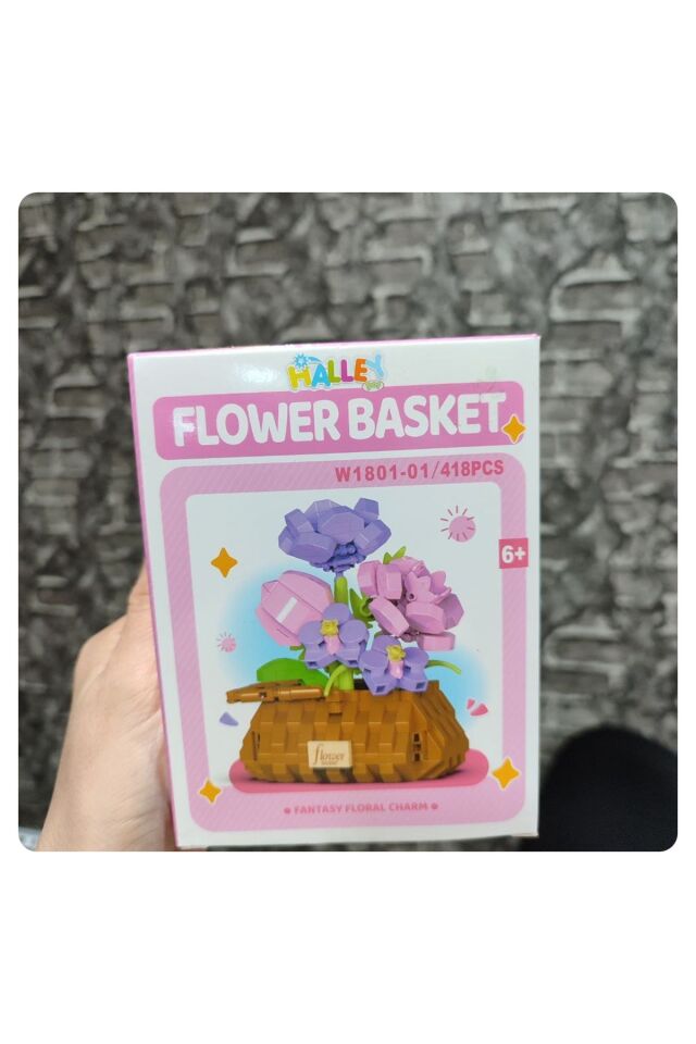 1 ADET FLOWER BASKET ÇİÇEK Yapı Oyuncak