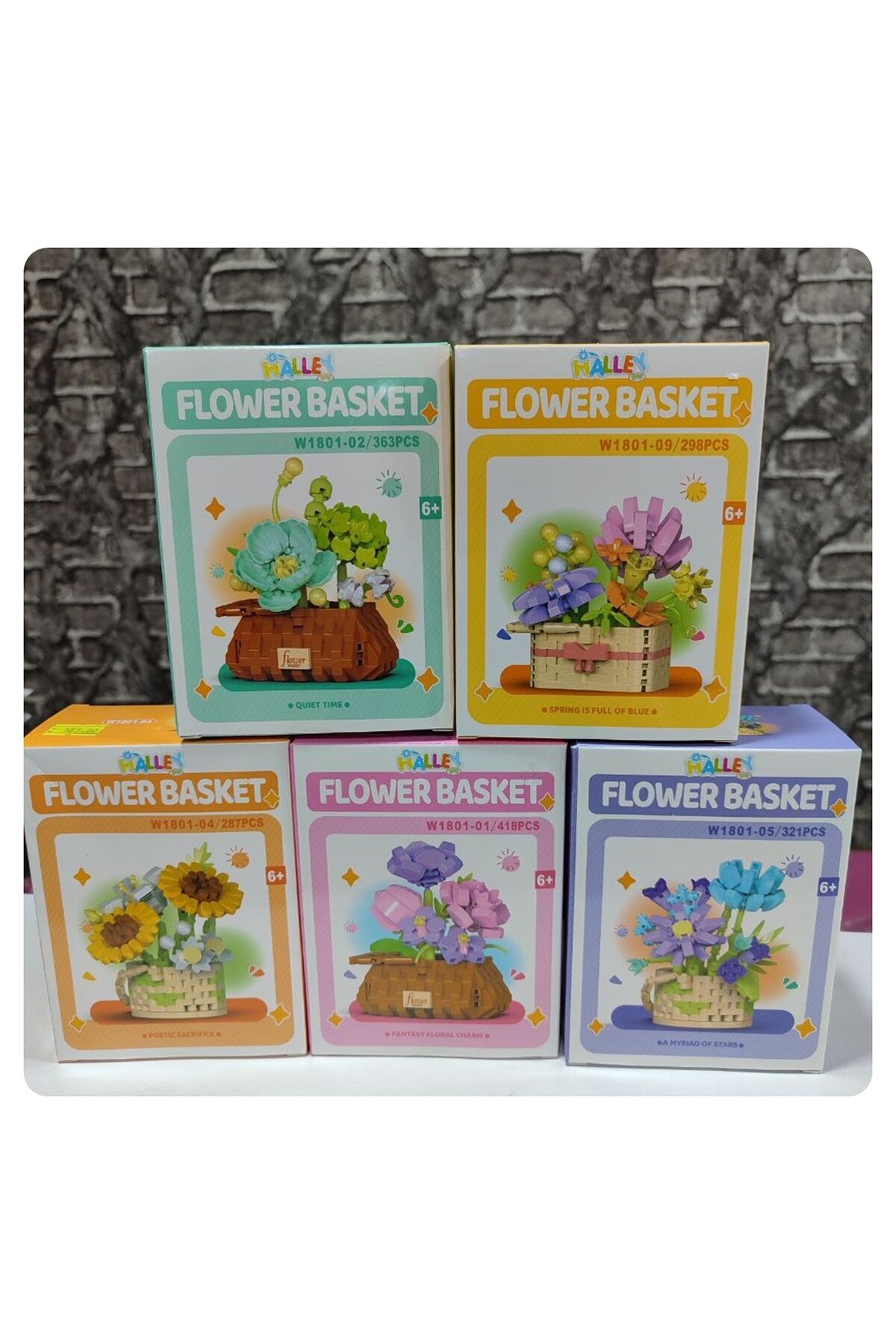 1 ADET FLOWER BASKET ÇİÇEK Yapı Oyuncak