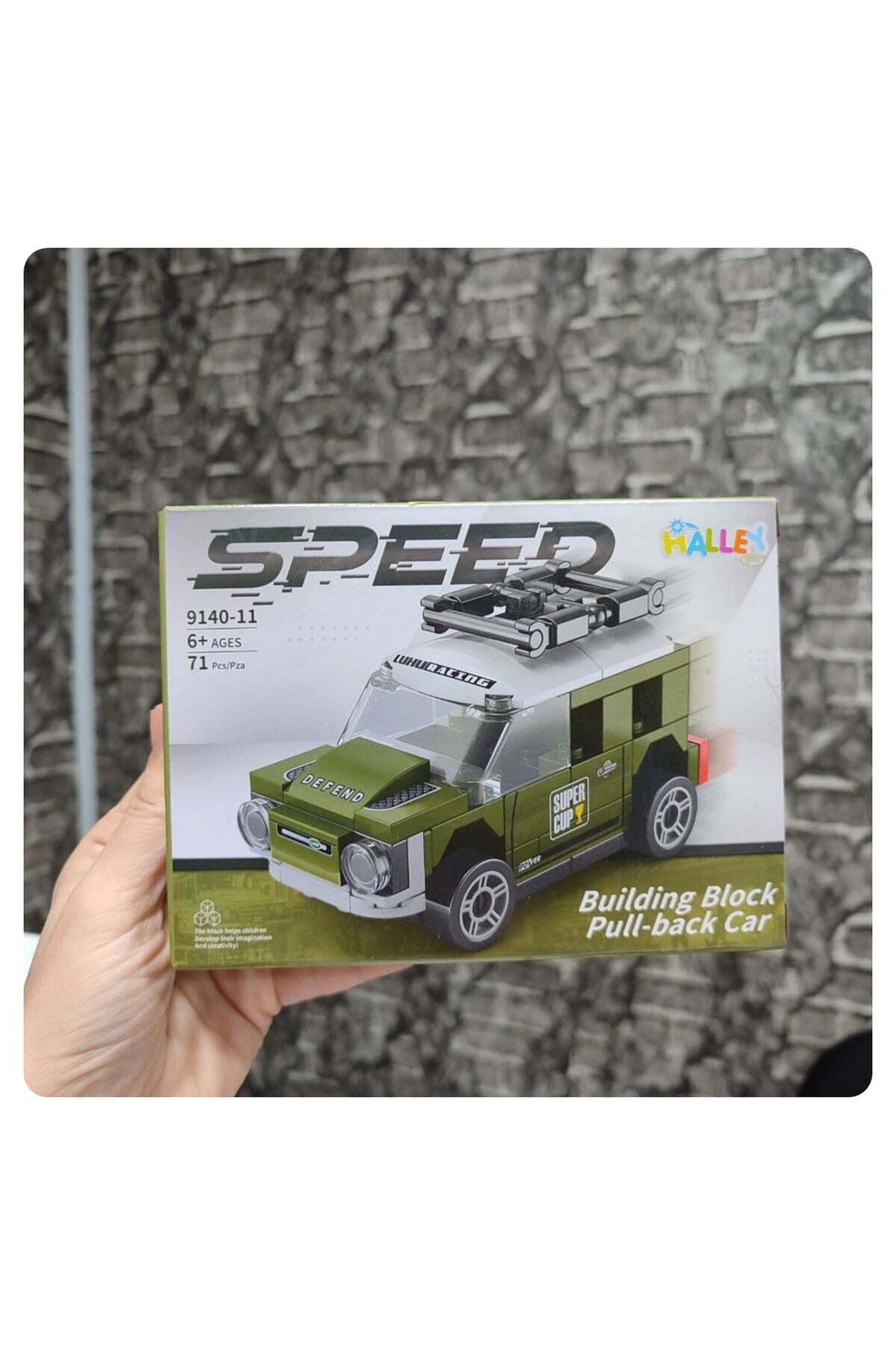 Speed Yeşil Jip Çek Bırak Mekanizmalı Yapı Oyuncak