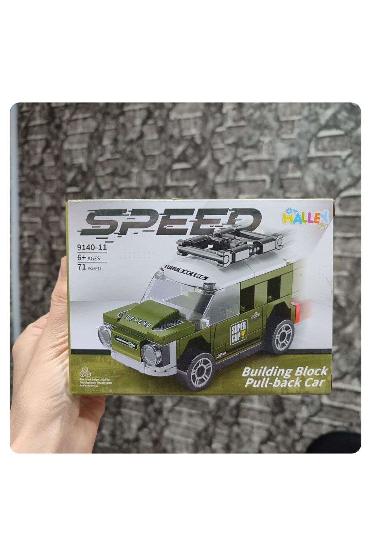Sped Yeşil Jip Yapı Oyuncak Çek Bırak Mekanizmalı 1 ADET
