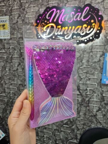 DENİZ KIZI DEFTER VE KALEM SETİ KUTULU PULLU İKİLİ SET