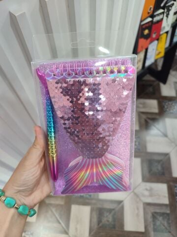 DENİZ KIZI DEFTER VE KALEM SETİ KUTULU PULLU İKİLİ SET