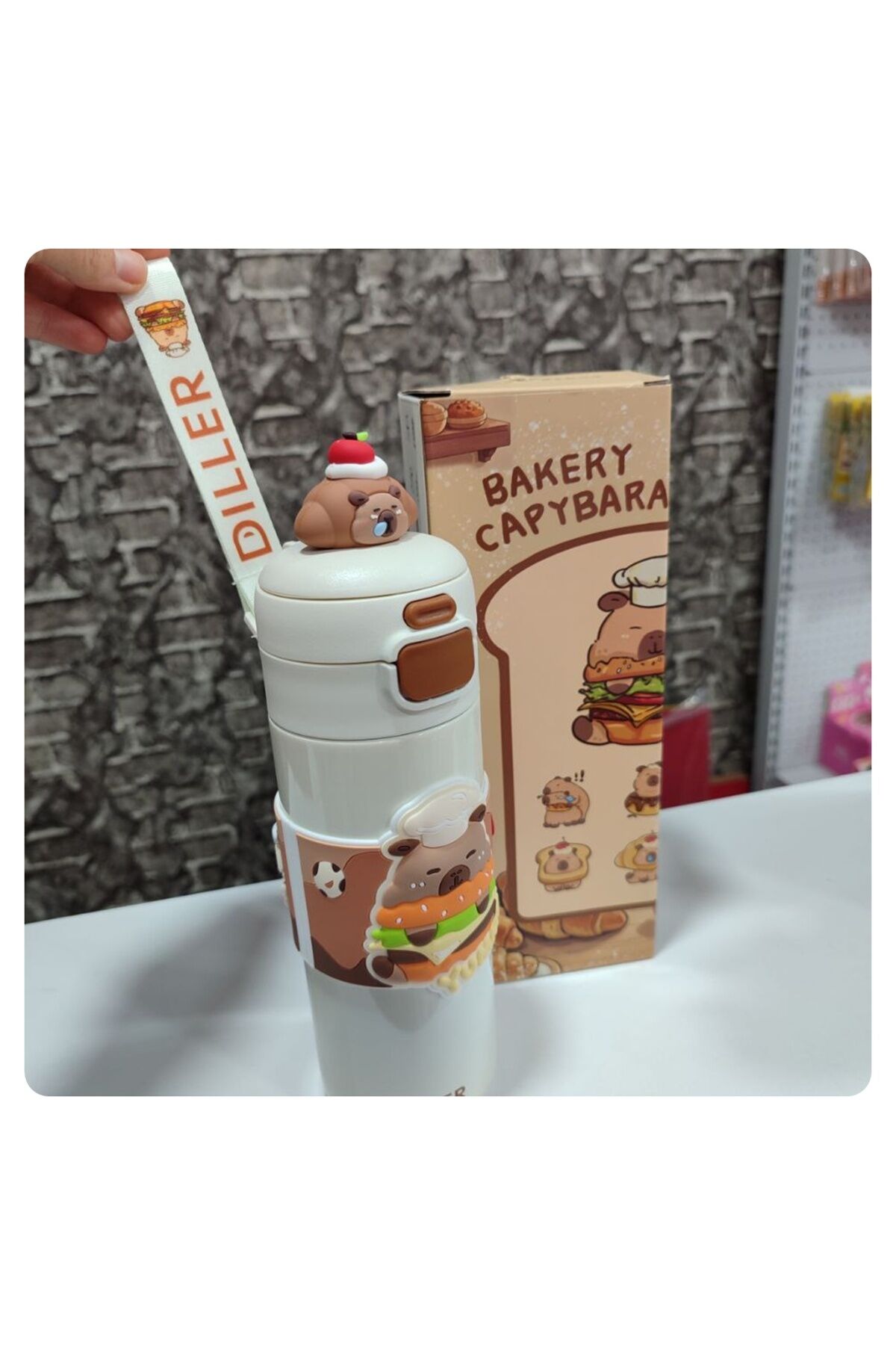 Diller Capybara Çift İçim Çelik Termos Matara 480 ml