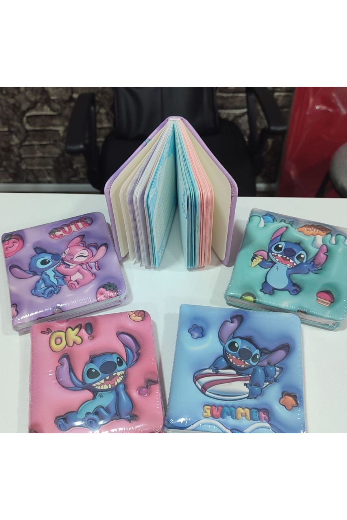 1 ADET Stitch Pofuduk Kabartmalı Defter