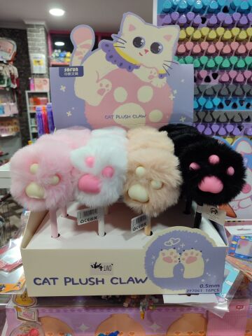 PELUŞ PATİ KAPAKLI JEL KALEM TÜKENMEZ KALEM