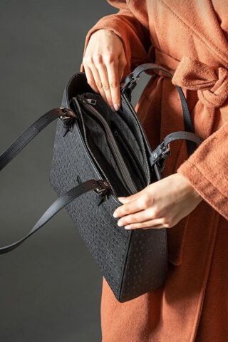 Büyük Boy Kadın Omuz Çantası Tote Bag Just Polo Kadın Çanta Siyah - Büyük Boy