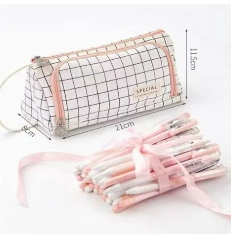 KARELİ PEMBE DETAYLI KALEMLİK
