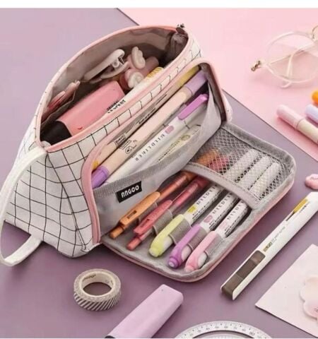 KARELİ PEMBE DETAYLI KALEMLİK
