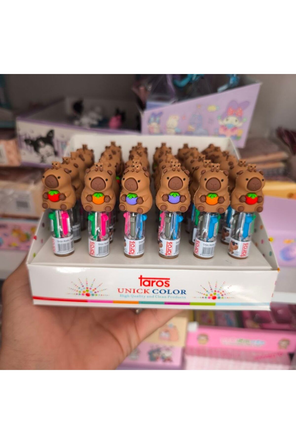 1 ADET Capybara 4 Renk Tükenmez Kalem Mini Boy