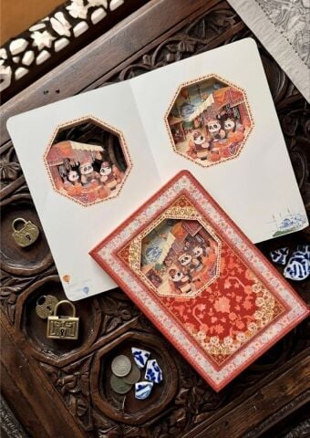 3D Katmanlı İllüstrasyon Sanat Tasarımlı Noktalı Defter 60 Yaprak 20,5x13,5cm