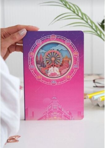 3D Katmanlı İllüstrasyon Sanat Tasarımlı Noktalı Defter 60 Yaprak 20,5x13,5cm