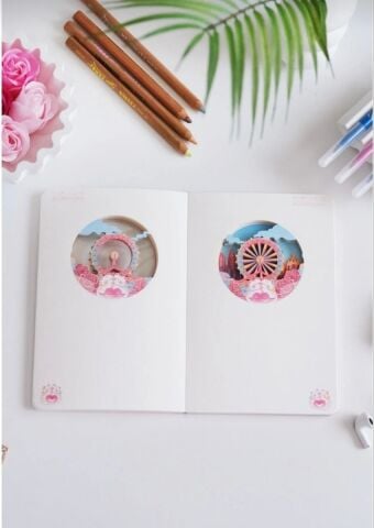 3D Katmanlı İllüstrasyon Sanat Tasarımlı Noktalı Defter 60 Yaprak 20,5x13,5cm