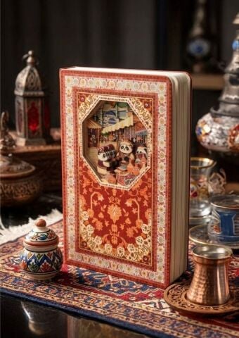 3D Katmanlı İllüstrasyon Sanat Tasarımlı Noktalı Defter 60 Yaprak 20,5x13,5cm
